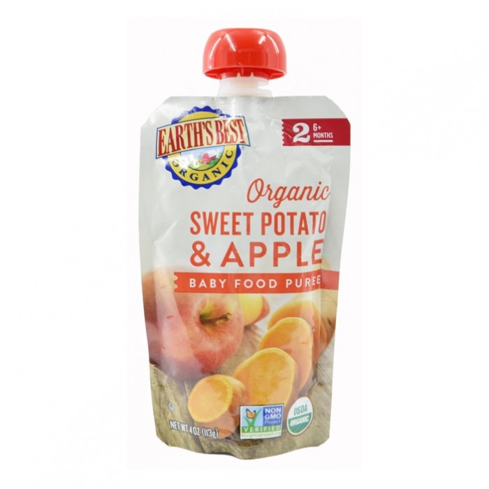 Earth's Best Organic Sweet Potato & Apple Puree 6mth+ (Pack of 6)