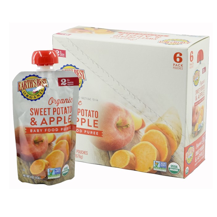 Earth's Best Organic Sweet Potato & Apple Puree 6mth+ (Pack of 6)